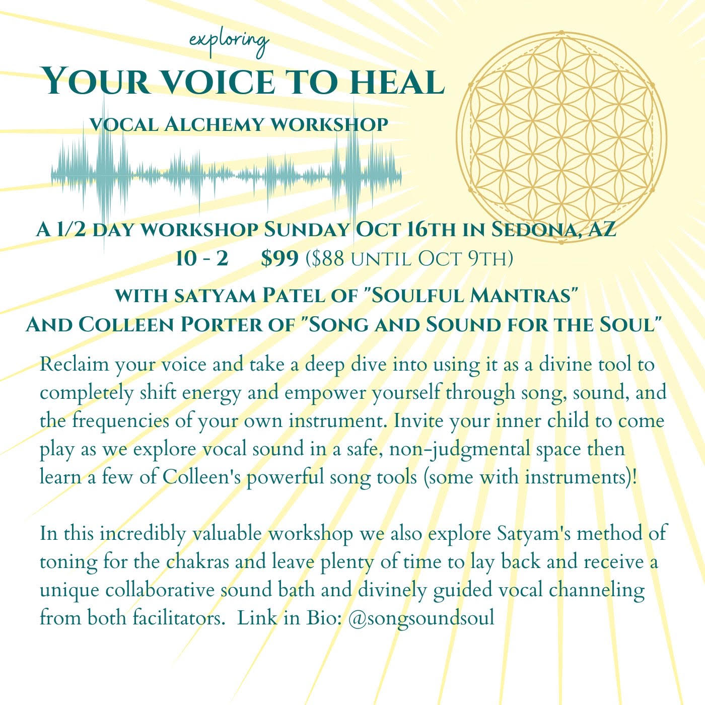 Join us for this AWESOME vocal alchemy workshop!