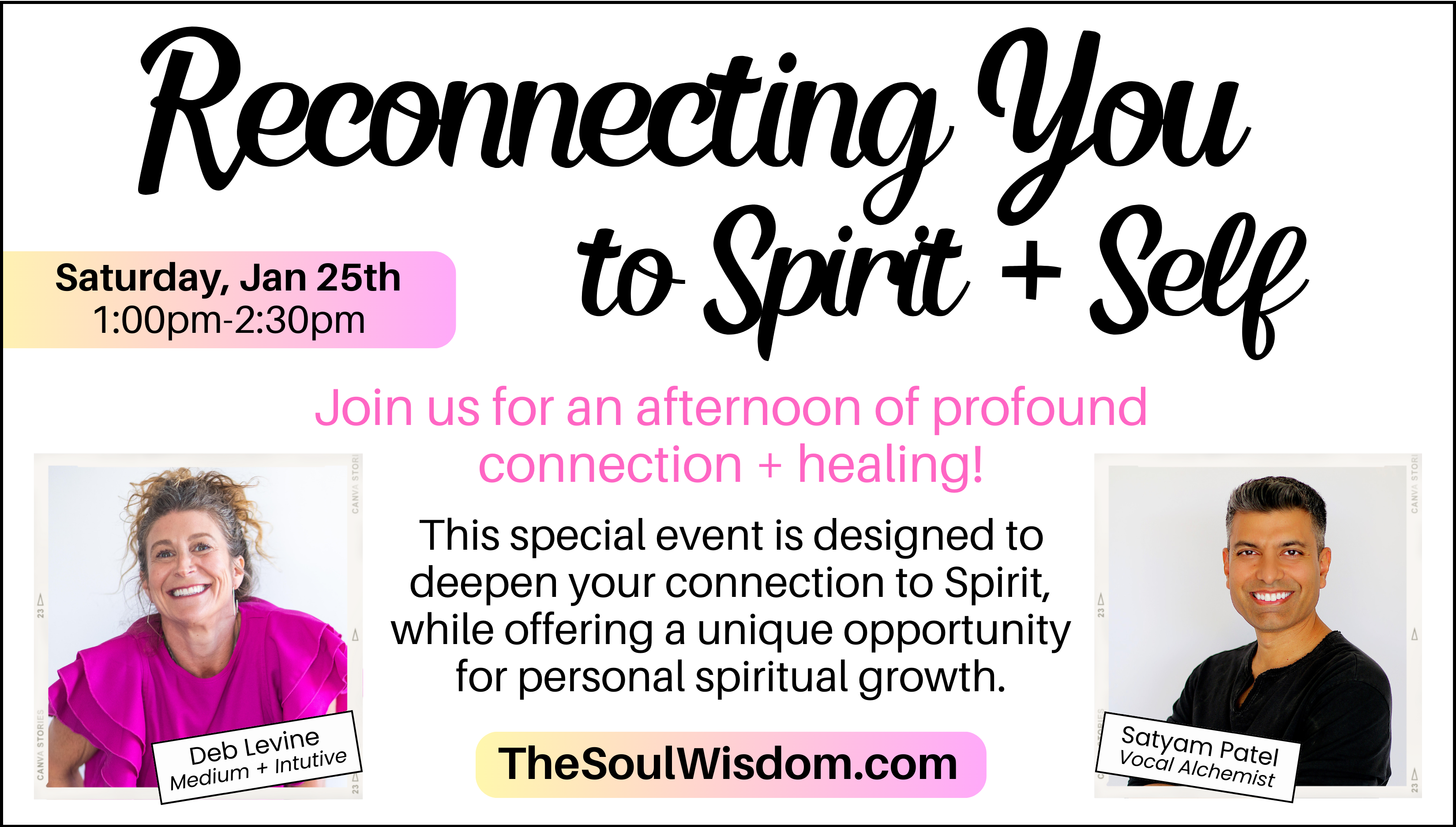 This event is a beautiful opportunity to nourish your spirit and Self.